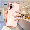 BAOJAY Cover per XiaoMi RedMi Note 10 Pro,Custodia in Silicone TPU Zincata di Morbido con Modello Cardiaco,Protezione Anticaduta a 4 Angoli,Incantevole Donna Antiurto Case,Oro rosa