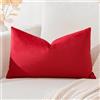 Artscope Federe Cuscini in Velluto Minimalista Copricuscino Colorato per la Decorazione Domestica Soggiorno Camera da Letto Divano 30x50cm, Rosso