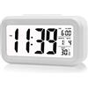 Gearmax® LED Sveglia Digitale Snooze di Ripetizione Light-attivato sensore controluce la visualizzazione della Temperatura e la Data(Bianco)