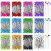 TNSLAND 1200 pezzi spilli con testa colorata, spille colorate per hijab, spille con testa grande spilli lunghi, ago da cucito spille in acciaio inox per cucito (12 colori, 100 per scatola)