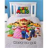 Character World Biancheria da letto 135 x 200 cm, in flanella, Nintendo Super Mario, morbida per l'inverno, 1 federa 80 x 80 cm + copripiumino 135 x 200, 100% cotone, biancheria da letto per bambini da gioco