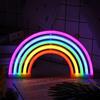 NIWWIN Luce Neon Arcobaleno,luce di segnalazione al neon, Esports Room Atmosfera Luce，Alimentazione a batteria USB/3 AA,decorazione della stanza dei bambini, regalo di compleanno di Natale.