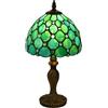 FUMAT Lampada Tiffany da Tavolo con Paralume in Vetro Colorato per Soggiorno, Camera da Letto, Studio e Tavolino da Caffè