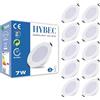 HYBEC - Downlight LED da incasso per soffitto interno, 7 W, faretto con driver incluso, luce neutra 4000ºK (confezione da 10)