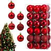 FANNITE Palline di Natale Rosso - 36 Decorazioni per Albero di Natale in Plastica (4 cm)