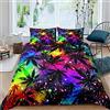 Homemissing Set copripiumino con foglie di marijuana, set di biancheria da letto per ragazzi, ragazze, donne,set di biancheria da letto colorato e biancheria da letto, 3 pezzi, king size, cerniera