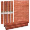 MIJOMA Set di 4 tovagliette in bambù | 30x45cm | Tovagliette da tavolo | Robuste, facili da pulire e arrotolabili (Rosso-Marrone)