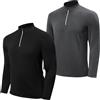 MK MATT KEELY Maglietta Sportiva Uomo Manica Lunga Zip 1/4 Camicia da Running per Pesca Golf e Outdoor con Zip Riflettenti (Pacco da 2),XL,Nero/Grigio