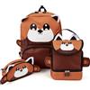 Zappi Co Zappi Backpack Bagagli, Set Panda Rosso, One Size (Pacco da 3) Unisex-Bambini e Ragazzi