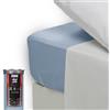 Happidea - Lenzuolo con Angoli Elastici, 100% Cotone, Tinta Unita, Made in Italy, Singolo, 90x200 Altezza Max 25, Pack Barattolo Riutilizzabile, Blu Azzurro