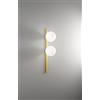 FAN EUROPE Applique ENOIRE in metallo oro con due diffusori in vetro bianco