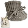 Baby Bonita® Calzini per neonati, in 100% cotone, design minimalista moderno, per neonate e ragazzi, con sacchetto in tessuto sostenibile, regalo di nascita, Grigio beige, 0-3 Mesi