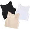 Kreeqe Busto Binder Trans Transgender FTM Tomboy Seno Binder Reggiseni Mezza Canotta Ganci Laterali Senza Cuciture Biancheria Intima, Confezione da 3., XL