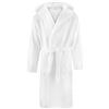 herzbach home Accappatoio da uomo con cappuccio in spugna di cotone, di alta qualità, soffice e assorbente, bianco, L