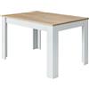 Fores Tavolo allungabile da pranzo rettangolare in legno 140-190x90 cm Kendra Rovere/Bianco