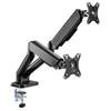 Techly Supporto da Scrivania Techly Doppio Monitor 17-32'' con Molla a Gas Nero