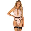 Obsessive Lilines - body con reggicalze (rosa) - L/XL