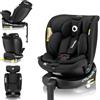 LIONELO Seggiolino Auto NAVY i-Size con ISOFIX, Girevole a 360° e Reclinabile, Bambini 40-150 cm (0-12 anni), Fronte e Retro Marcia, Piede di Supporto, Poggiatesta 11 Livelli, Ventilato e Comodo