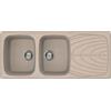 ELLECI Lavello Cucina Fragranite 2 Vasche Incasso con Gocciolatoio Larghezza 116 cm materiale Granitek colore Avena 51 - LGM50051 Serie Master 500