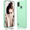 DESSEN Cover per ZTE Blade A51 - Liquido Silicone Custodia Antiurto Protezione Case Sottile e Morbida TPU Bumper con Fodera Microfibra Antigraffio, Verde Chiaro