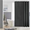 Furlinic Tenda doccia in tessuto di poliestere impermeabile, antimuffa e lavabile, dotata di nastro piombato e 10 ganci, adatta per ambienti umidi, di colore grigio scuro, 150 x 198 cm