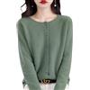 YuchiFa Maglioni Cardigan in Cashmere per Donna, Cardigan a Maniche Lunghe con Bottoni in Cashmere, Morbidi Maglioni Elastici in Maglia Calda, Maglione in Cashmere (Verde,S)