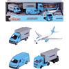 Majorette - Veicoli Maersk (set regalo) - 4 modelli di veicoli in metallo (Man Truck, Mercedes-Benz Sprinter, Volkswagen Crafter & Airbus aereo), giocattoli per bambini dai 3 anni in su