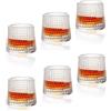 Sthrucrack Bicchieri da Whisky Rotabili per Decompressione - Set Stile Antico da 2 Bicchieri da Bar per Bourbon Scotch Rum (Confezione da 6 a Quadri, 300ml (10oz))
