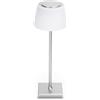 Aigostar Lampada da Tavolo Senza Fili Ricaricabile USB, Lampada da Scrivania Dimmerabile Touch, 3 Modalità di Colore, Lampada da Comodino IP54 Impermeabile per Interno e Esterno - Argento