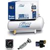 Fiac Compressore Fiac New Silver D 10/300 rotativo a vite trasmissione a cinghia 10HP 10bar con essiccatore, serbatoio da 270 lt, filtro fq 5, scaricatore condensa e manometro