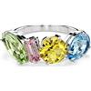 SWAROVSKI ANELLO GEMA, TAGLIO MISTO, MULTICOLORE, PLACCATO RODIO 50