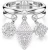 SWAROVSKI SET DI 2 ANELLI DEXTERA, SFERA E CUBO 58
