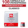 Illy 108 Capsule caffè espresso ILLY Iperespresso tostato CLASSICO (rosso)