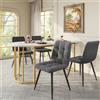 FC Tavolo pranzo moderno con gambe in metallo e stampa marmo, tavolo 4-6 persone per sala da pranzo 138.9×80×75cm, Bianco+Oro | Aosom Italy