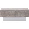 PD1 Tavolino universale con finitura lucida, tavolo estensibile e spazio di stoccaggio, design moderno, 102×60×40 cm, Grigio