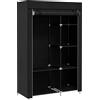 HOMCOM Armadio Guardaroba Portatile in Tessuto con 6 Ripiani Aperti e un Appendino, 103x43x162.5 cm, Nero