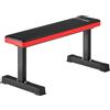 SPORTNOW Panca Piana per Pesi e Addominali in Acciaio con Cuscino e Capacità 300kg, 106x26x48cm, Nero