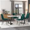 FC Tavolo da pranzo 117x68 cm, con effetto marmo e gambe in metallo, Versatile per sala da pranzo e soggiorno, Bianco+Nero