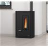 Nordica Extraflame Stufa a Pellet Ventilata Slim 5.1 kW 10 Kg Nero Luisella 5.0 Nordica Extraflame