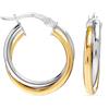 LeCalla 925 Orecchini a cerchio in argento sterling per donna | Piccoli orecchini a cerchio bicolore placcati oro 14K con chiusura a scatto - 20MM