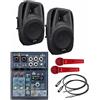 DISCOPIU IMPIANTO AUDIO 830 PACK completo di 2 diffusori mixer 2 microfoni e cavi karaoke