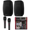 DISCOPIU IMPIANTO KARAOKE 804 PACK diffusori attivi + microfoni + mixer con effetti NUOVI