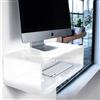 Designtrasparente Consolle salvaspazio iMac 21 e 24 scrittoio sospeso in plexiglass bianco