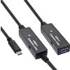 InLine USB 3.2 Gen.1 - Prolunga attiva, spina USB-C a presa USB-A, cavo reapter con amplificazione del segnale, lunghe distanze, per dischi rigidi, stampanti, webcam, tastiere e altro ancora, 15 m,