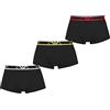 Emporio Armani 3-Pack Trunk Monogram, Boxer in Confezione da 3 Uomo, Nero, M