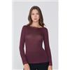 Tezenis Maglia Maniche Lunghe Barchetta Pizzo/lana Merino Donna Bordeaux