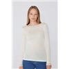 Tezenis Maglia Maniche Lunghe Barchetta Pizzo/lana Merino Donna Bianco