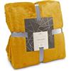 Römer Wellness Oeko-TEX 100 - Coperta morbida e antistatica, 150 x 200 cm, 320 g/m², adatta tutto l'anno come coperta da soggiorno, colore: giallo oro