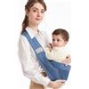 Mumgaroo Fascia Porta Bebe, Marsupio Neonato, Fascia Neonato Multifunzionale e portatile, Marsupio Neonato 0-36 mesi, Tutte le Stagioni, fino a 15kg (blu) Blau