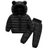 MSemis Tuta Sci Bambino Neonato Bambina Completo da Neve Invernale Giacca da Sci Manica Lunga Piumino con Cappuccio e Pantaloni Larghi Tuta da Neve Calda Snowsuit, 1-6 Anni Rosso 3-4 anni